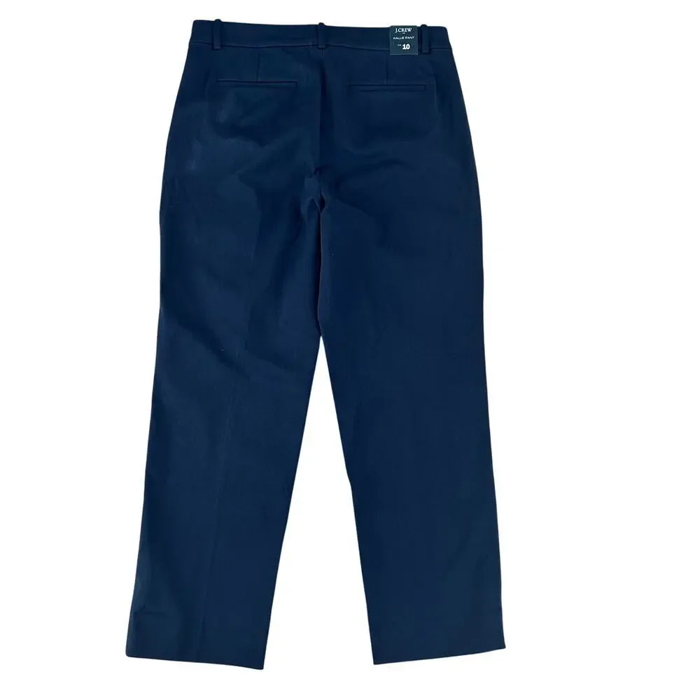 J.Crew factory NWT women navy Kallie ankle stretch straight leg hi rise pants 10